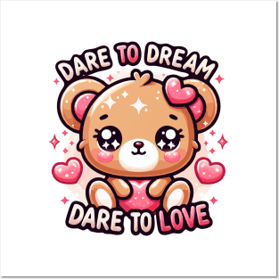 Cherished Dreams: Kawaii Bear's Love Manifesto Posters and Art